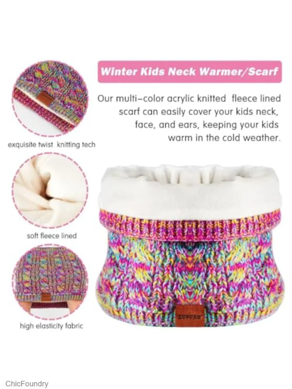 Kids Winter Hat Gloves Scarf Set with Pom Beanie and Fleece Lined Mittens